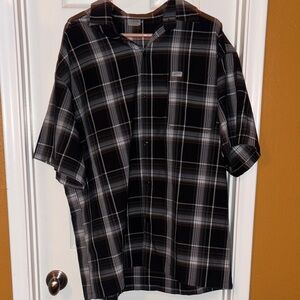 Men's Black Plaid Shirt